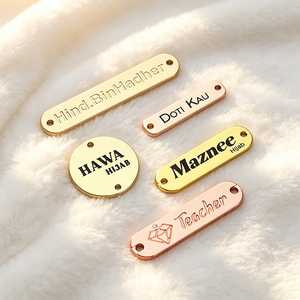 Custom Metal Emblem Labels Private Brand <b>Name</b> <b>Tags</b> Custom Own Logo Sew-on Metal Plates for Fashion Accessories - Product Image 2