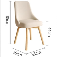 Chaise de salle à manger au design moderne, durable et stable, avec cadre en bois massif et dossier en cuir, pour la maison et l'hôtellerie