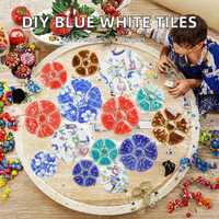 Kits de broderie mosaïque DIY modernes en céramique, motif pétale de fleur de cerisier Sakura, pour projets créatifs de mosaïque de parquet et de carreaux artisanaux