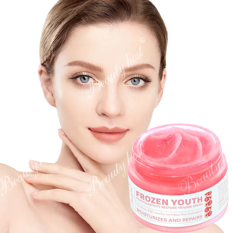 Wholesale Daily Use Face Cream Peach Extract Cooling Sensation Moisturizing Effects Natural Cosmetics Glycerin Jojoba Oil