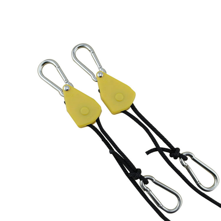 Cintre lumineux à cliquet, corde jaune en acier inoxydable, 1/8"