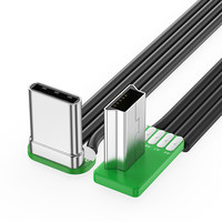 Cable de Silicona Tipo-C/Mini-USB con Conectores en Forma de T Trapezoidal de Doble Curvatura, Compatible con Carga de Datos y Energía de 2A para Cámaras de Coche