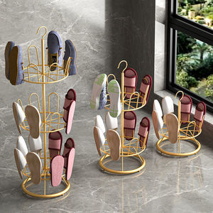 Yuuyo Étagère à chaussures rotative en métal à 360 degrés, multifonctionnelle, sur pied, séchoir à chaussures pour dortoir, balcon, usage extérieur - Product Image 1