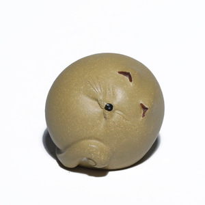 Figura de Gato de la Suerte de Zisha Yixing, Adorno de Té con Cabeza Redonda y Diseño de Gato Lindo - Product Image 5