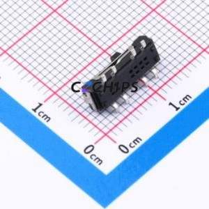 MST-23D18G2-BD Slide Switch SMD Switch Double Pole Three Throw Rectangle Pin Header SMD Tab Vertical Mount - Product Image 2