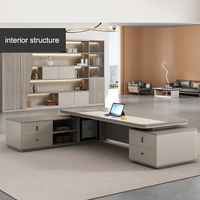 Mobilier de bureau du conseil d'administration moderne de luxe PDG patron directeur bureau de direction en forme de L