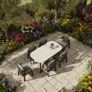 Juego de Mesa y Sillas de Comedor de Aluminio de Alta Calidad, Moderno y Minimalista, para Jardín, <span class=keywords><strong>Restaurante</strong></span> o <span class=keywords><strong>Terraza</strong></span> - Product Image 1