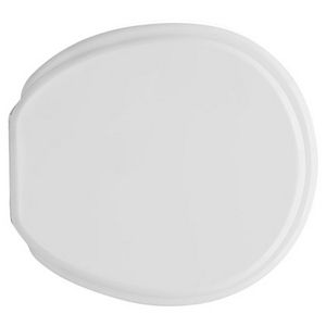 Asiento de Inodoro Redondo Blanco de 50.5 cm de Largo, 37.5 cm de Ancho y 7 cm de Alto, Diseño Minimalista de Plástico - Product Image 1