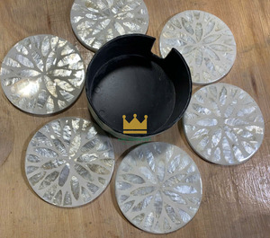 Customize Handcrafted Rattan Mosaic Modern Eco-Friendly Drink Coasters <b>Set</b> of <b>6</b> <b>for</b> Coffee <b>Dinnerware</b> - Product Image 3