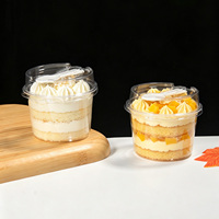 PET Blister Dessertbeker 220ml met deksel en lepeltje, Transparante Taartbeker, Voedselveilige Mousse IJs Crème Yoghurt Puddingbeker