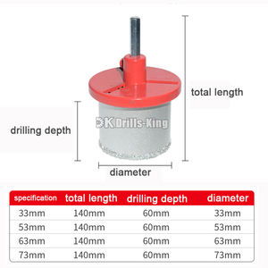高级防锈瓦钻套件YG8硬质合金砂砾钎焊孔锯套装花岗岩玻璃化瓷砖孔切割器套件 - Product Image 4