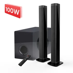 Samtronic SoundBar TV 80W, Speaker Home Theater 2.1ch Sistem Suara 3D Surround Sound Bar Remote Control dengan Subwoofer