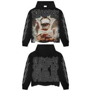 Sudadera con Capucha Unisex Personalizada con Logotipo, 100% Algodón, Tejido Grueso de 350g, Estilo Regular, con Pedrería, Estampado Gráfico, para Otoño - Product Image 1