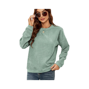 เสื้อฮู้ดลำลองผ้าลูกฟูกของผู้หญิงแบบทันสมัยเสื้อฮู้ดคอกลมแขนยาวแบบสวมหัวป้องกันริ้วรอยสำหรับฤดูใบไม้ร่วงฤดูหนาวและ2025 - Product Image 4