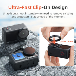 AMagisn Jeu de filtres en verre optique Filtre CPL à densité neutre ND pour <span class=keywords><strong>DJI</strong></span> Osmo Action5Pro/4/3 <span class=keywords><strong>Accessoires</strong></span> pour appareils photo de sport - Product Image 4