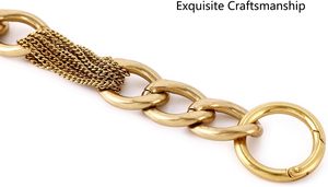 Yichain Classy Metal Tassels <b>Bag</b> Chains Purse Handles Shoulder <b>Strap</b> <b>Replacement</b> Charms Accessories Antique Gold Big - Product Image 3