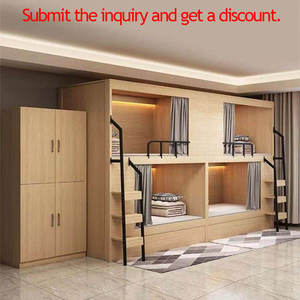 Neueste horizontale Vorhang Typ Schlaf kapsel Pod Space Capsule Hotel Schlafzimmer-Sets aus Holz für Schlafsaal betten - Product Image 2