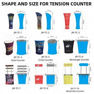 เคาน์เตอร์โปรโมชั่นแบบพับได้พร้อมโครงอะลูมิเนียมพิมพ์ลายด้วยเทคนิค Dye Sublimation ดีไซน์ผ้าตึงแบบ Pop-up ที่ปรับแต่งได้ - Product Image 2