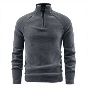 Sudadera con capucha de invierno para hombre, cuello alto, cremallera de un cuarto, diseño bordado con estampado de personajes, cortavientos y con cremallera - Product Image 3