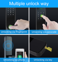 Système de porte de sécurité avec carte RFID, entrée sans clé, serrure électrique électronique, poignée de verrouillage, cylindres de porte, serrure intelligente pour maison