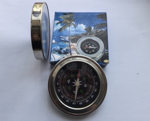 Brújula de Acero Inoxidable de 75 mm para Exteriores con Buscador de Norte Bilingüe, Pequeño Regalo, Pantalla de Esfera, Puntero, Herramienta de Navegación Magnética de Metal - Product Image 1