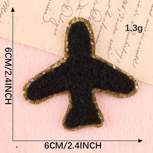 Wholesale Factory Price 6CM Iron on Cute Glitter Edge Plane Chenille Patches for Clothes <b>Bag</b> <b>Hat</b> - Product Image 6