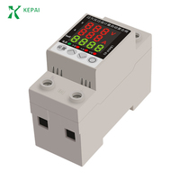 220V 63A Protector inteligente de sobretensión y subtensión Monitor LCD Protector de regulación de voltaje del medidor de voltaje y corriente