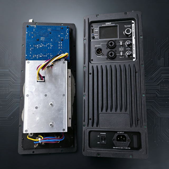 Mellisong Professional Digital Audio 500+100W Class D DSP 2 Channel Aluminium Power Active Amplifier Board Plate Module Speaker