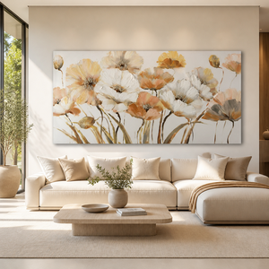 Dipinto a Olio Astratto Moderno con Fiori, <span class=keywords><strong>Arte</strong></span> Murale Floreale 3D Fatta a Mano su Tela per Decorazione Alberghiera - Product Image 1