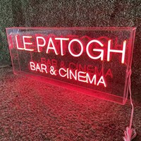 Letrero Luminoso de Neón Personalizado en Acrílico, con Base, para Decoración de Empresas, IP65 Impermeable, con Control Remoto, para Publicidad