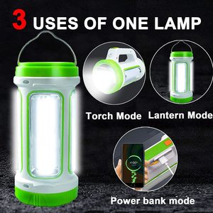 Lanterne de camping à LED à énergie solaire, lumière portable rechargeable avec éclairage latéral pour une utilisation en cas d'urgence en extérieur - Product Image 2