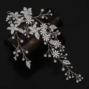 Wedding Fashion Headdress For Bride Wedding Crown Floral Pearl Hair Accessories Hairpin Ornaments