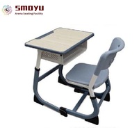 Chaise de bureau ergonomique pour l'école, réglable en hauteur, avec cadre en acier, boîte de rangement, plateau de 600x450mm, crochet pour sac à dos, mobilier de classe