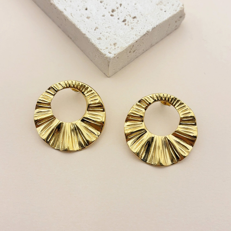 Stainless Steel Elliptical Zircon Hoop Ear