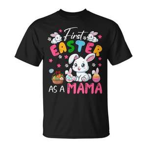 T-shirt à manches courtes et col rond pour femme adulte, impression numérique, First Easter As A Mama - Product Image 1