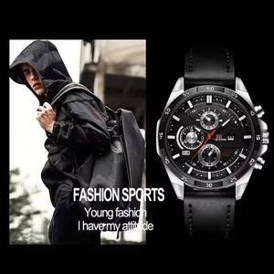 Montre-bracelet à quartz pour homme VAVA VOOM 216, bracelet en cuir de luxe, verre sport, boîtier en acier inoxydable, étanche 3 BAR, décontractée et professionnelle - Product Image 6