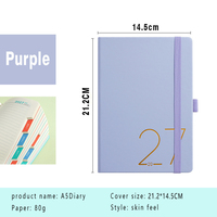 Carnet de planification hebdomadaire A5 personnalisé 2027, couverture rigide, fermeture élastique avec onglets d'indexation colorés, agenda en gros 3488