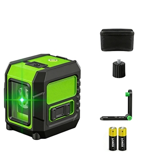 <span class=keywords><strong>Nivel</strong></span> Láser Rotatorio Mini de 2 Líneas Verdes con Péndulo Autonivelante, Grado Industrial y DIY, Batería 18650 para Pisos y Azulejos - Product Image 1