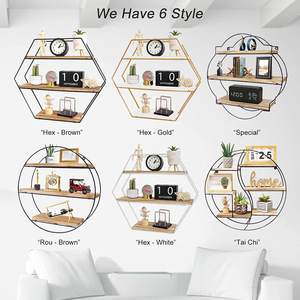 משושה קיר דקור צף מדפים-3-Pack דקורטיבי מדף סט-ברגים ועוגנים כלול-אורן עץ גיאומטרי Shelv - Product Image 6