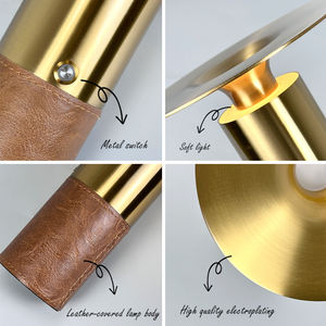 2700K Классический стиль кожаная Беспроводная Настольная лампа с батарейным питанием для гостиной для ресторанов перезаряжаемый Настольный светильник - Product Image 4