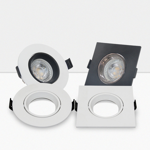 Lámpara de Techo Moderna Cuadrada y Redonda para PC, <span class=keywords><strong>Precio</strong></span> de Fábrica, Downlight Empotrable MR16, Portalámparas <span class=keywords><strong>GU10</strong></span> en Blanco y Negro - Product Image 4