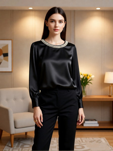 Suéter Casual de Mujer para Otoño, Delgado, Transpirable, de Cuello Alto, Tejido de Fibra Sintética - Product Image 5