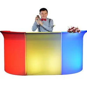 modern Plastic Portable Bar Counter furniture,Home Wine Mini Bar Counter design illuminated led furniture for lounge nightclub