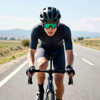 Lunettes de soleil sportives personnalisées à monture intégrale, polarisées, protection UV, design coupe-vent, grande monture pour la pêche et la randonnée, verres miroir verts