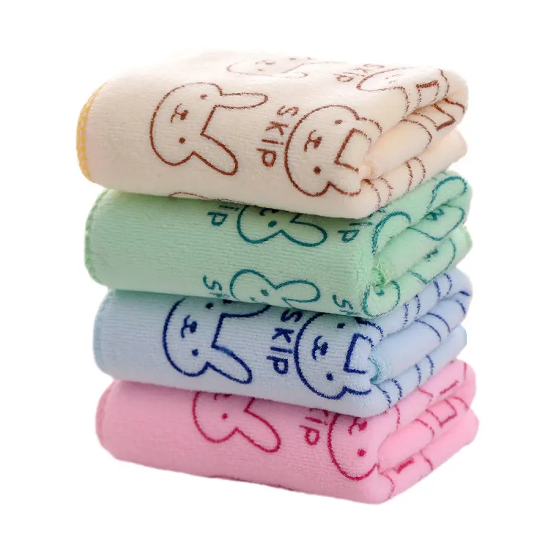 Conjunto de toalhas de mão de microfibra para bebês de microfibra de secagem rápida por atacado de fábrica, conjunto de toalhas de rosto de animais macios