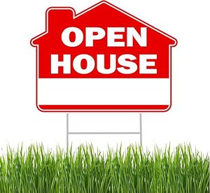 Customized Logo Printing Lawn Plastic House Open Day Logo H-post For Real Estate Advertising And Promotional Materials - Product Image 1