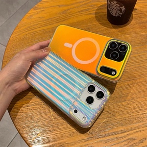เคสโทรศัพท์ Aurora Gradient Matte Magnetic สำหรับ iPhone 17 Pro Max 16 15 14 Plus, เคส iPhone 17 Pro แบบลูกฟูกเคลือบไฟฟ้า - Product Image 5