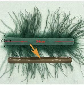 ZSY Long struzzo Feather Clap bracciali Fashion Foot Ring Slap Hair Band polsini in pelliccia di piume di struzzo - Product Image 4