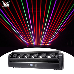 Лазерный проектор DMX 6-глазый RGB полноцветный 3000 мВт, лазерная голова DMX512 с 6 лазерными лучами для дискотек, баров, ночных клубов, сцен - Product Image 1