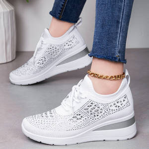 Zapatillas deportivas casuales de mujer con cordones, transpirables, de malla, cómodas, con aumento de altura, versátiles, Primavera 2026, Novedad transfronteriza para mamás - Product Image 3